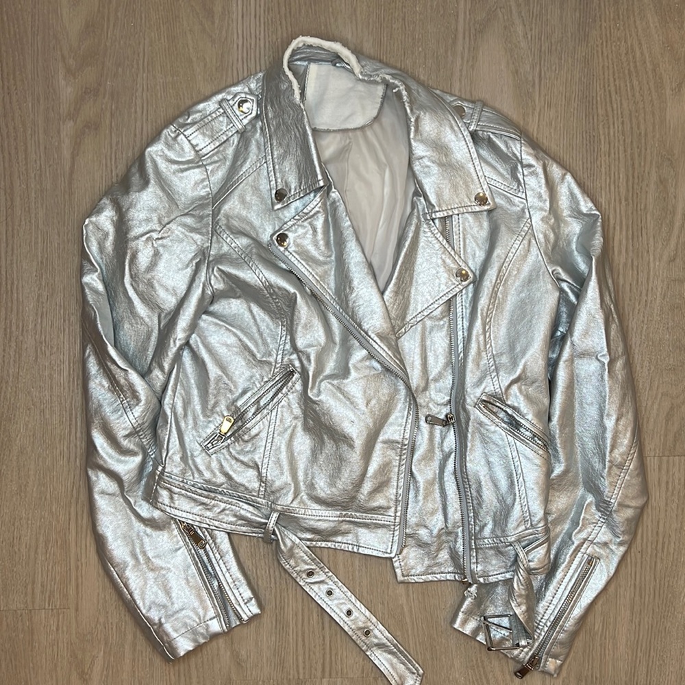 Silver leather jacket
